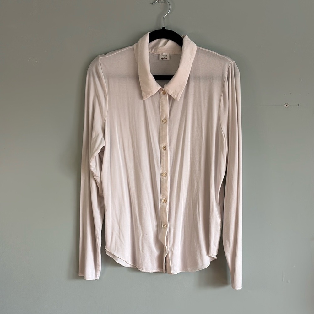 Wilfred White Long Sleeve Button Down Shirt